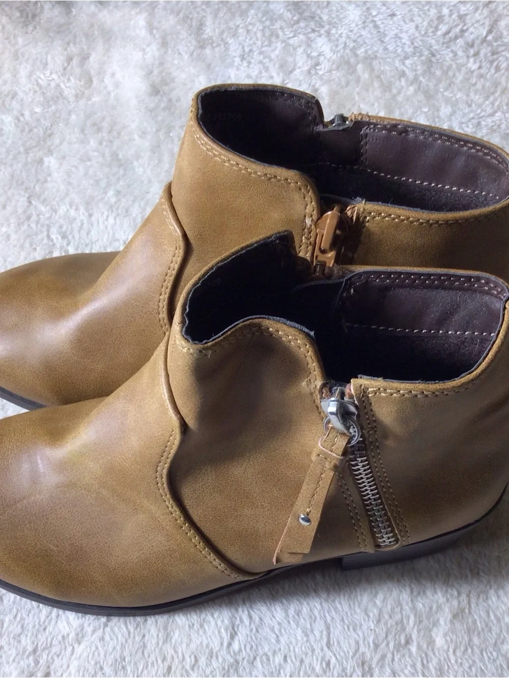 London Fog Kids Tan Ankle Boots